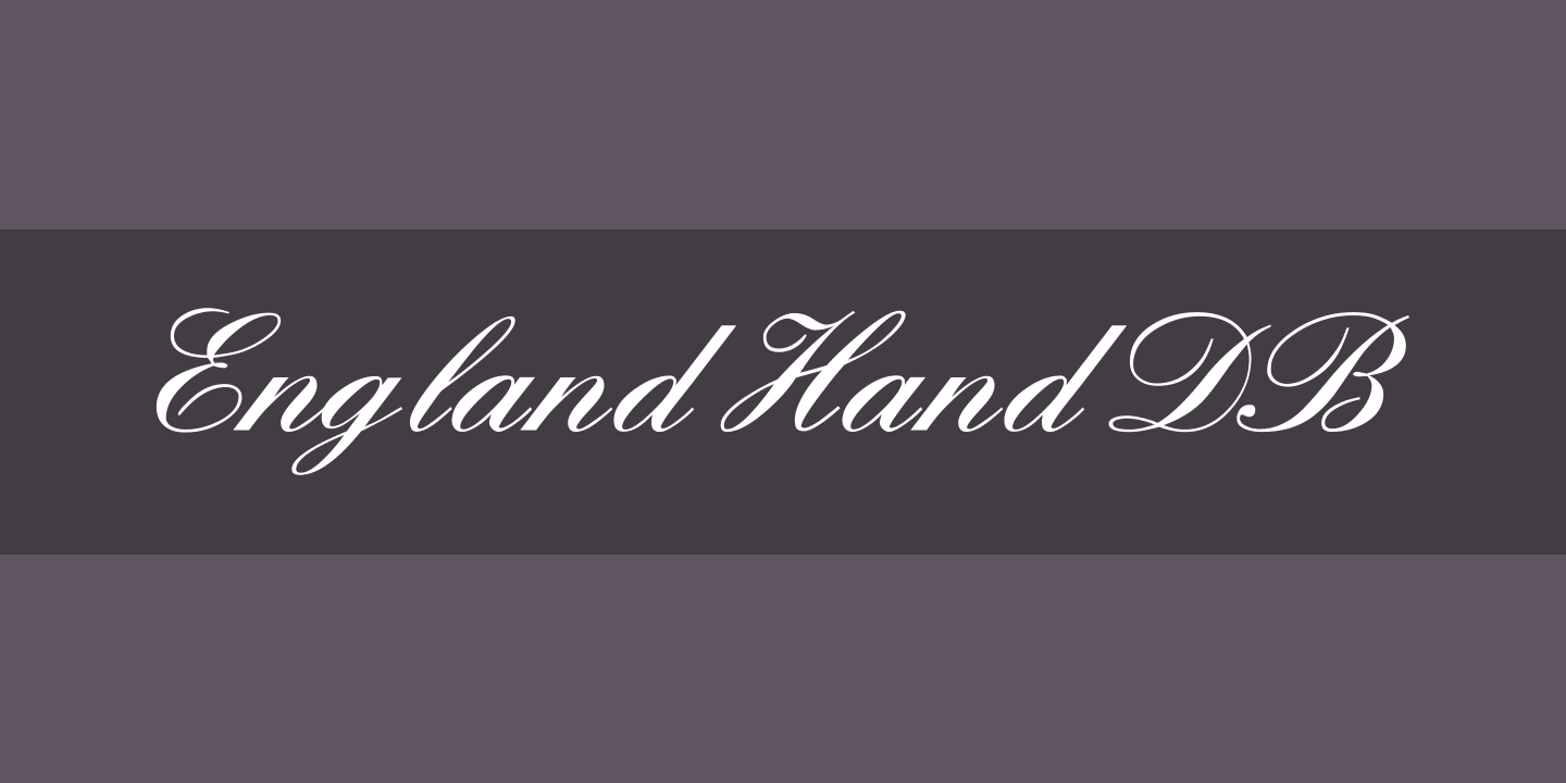 Beispiel einer England Hand DB-Schriftart